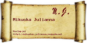 Mikuska Julianna névjegykártya